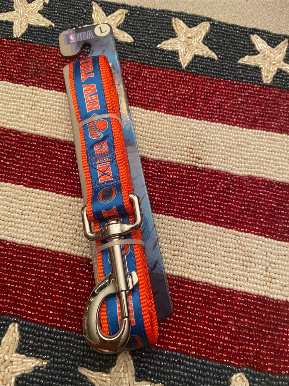 NBA New York Knicks Blue and Orange Lanyard with Metal Clip dog leash